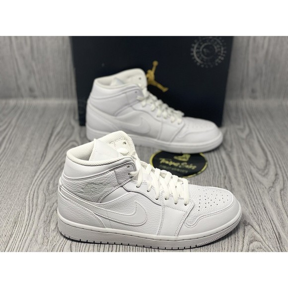 Nike Air Jordan 1 Mid 554724-109 White/Pure Platinum Men\'s B-GRADE Sz 8.5 main image 9